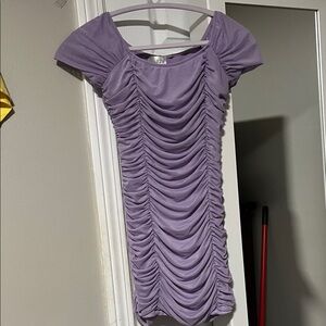 Elegant Purple Ruched Mini Dress